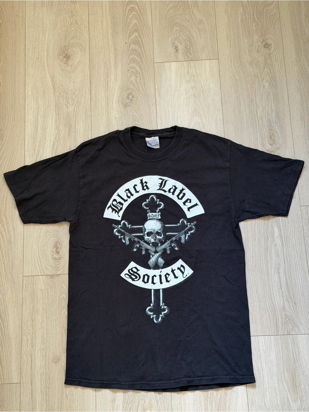 Hanes Black Graphic 'Black Label Society' Skull Tee